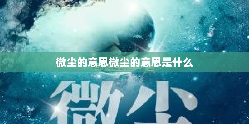 微尘的意思微尘的意思是什么