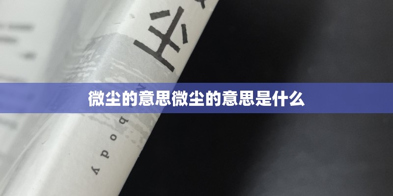 微尘的意思微尘的意思是什么