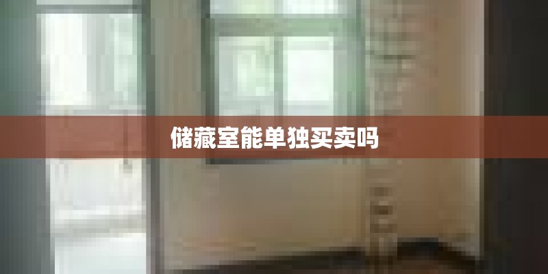储藏室能单独买卖吗