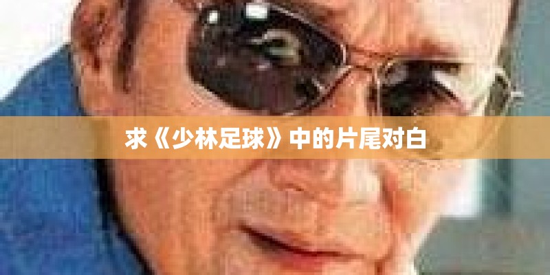 求《少林足球》中的片尾对白