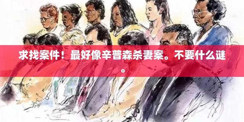 求找案件！最好像辛普森杀妻案。不要什么谜。
