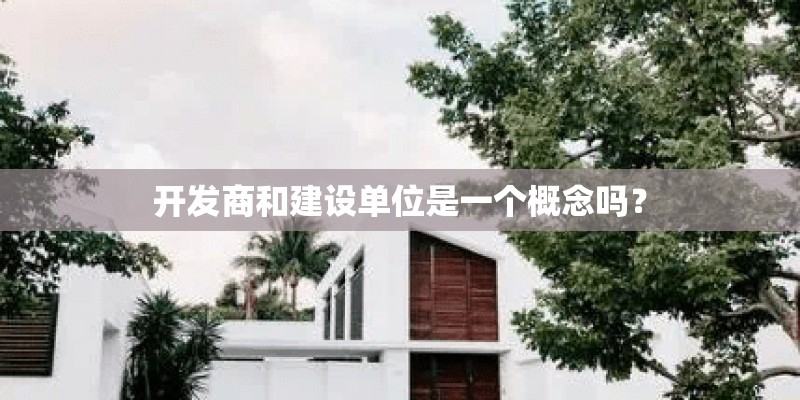 开发商和建设单位是一个概念吗？