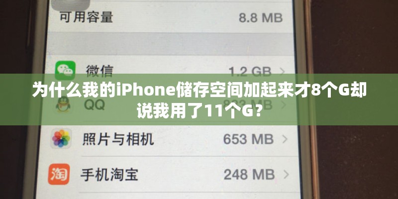 为什么我的iPhone储存空间加起来才8个G却说我用了11个G？