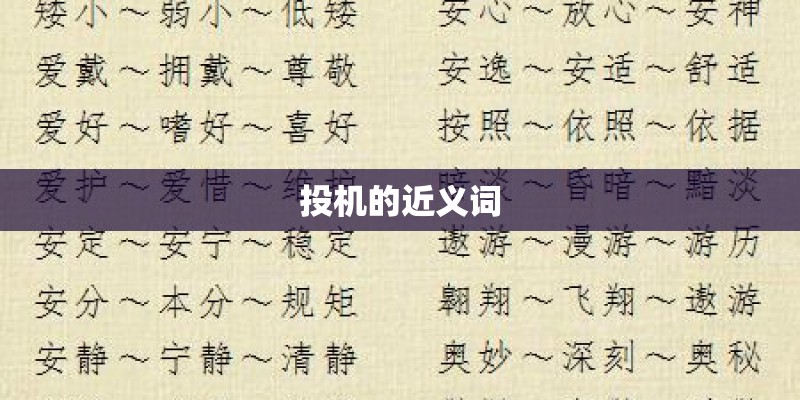 投机的近义词 投机的近义词