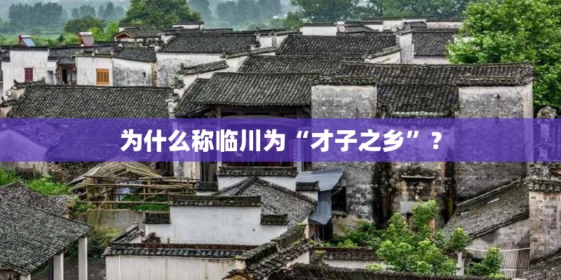 为什么称临川为“才子之乡”？