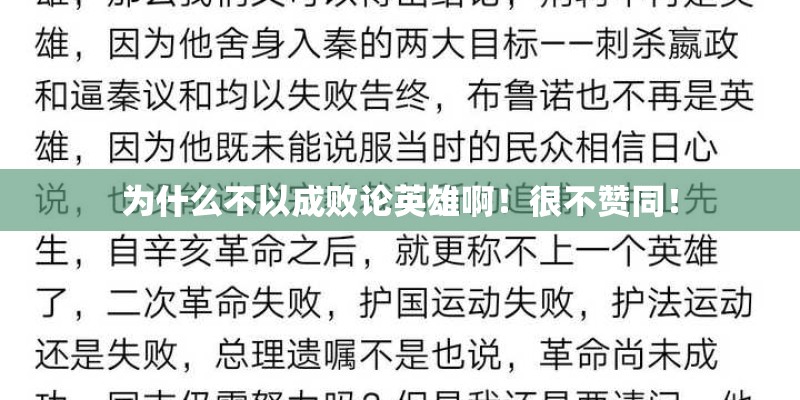为什么不以成败论英雄啊！很不赞同！